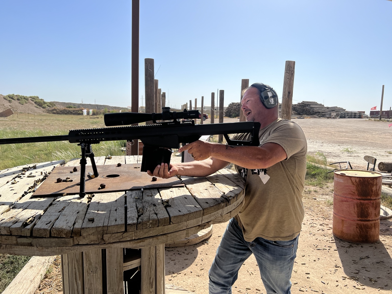 A candid moment with a precision rifle at the range