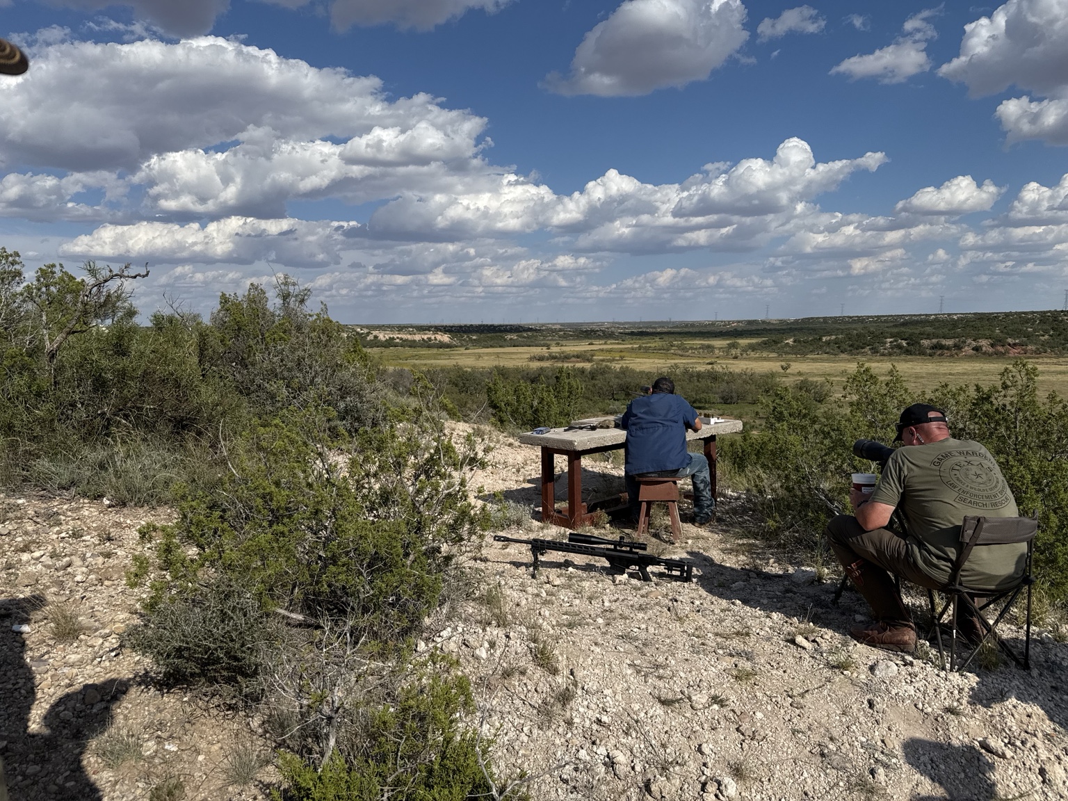 A long-range position overlooking the West Texas landscape